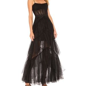BCBG Corset Tulle Gown in Black size 0